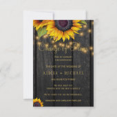 Rustikale Sonnenblumen FOTO Hochzeitswechsel Save The Date (Vorderseite)