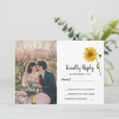 Rustikale Sonnenblumen Foto Land UAWG Wedding Einladung (Stehend Vorderseite)