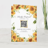 Rustikale Sonnenblumen-Fotocollage QR-Code-Hochzei Einladung (Rückseite)