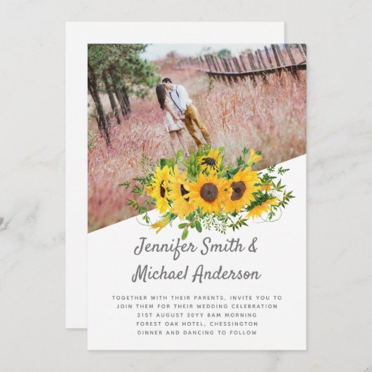 Rustikale Sonnenblumen für Hochzeitsgeschichten (Vorne/Hinten)