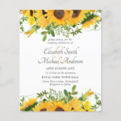 Rustikale Sonnenblumen für Hochzeitsgeschichten (Vorderseite)