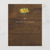 Rustikale Sonnenblumen für Hochzeitsgeschichten (Rückseite)