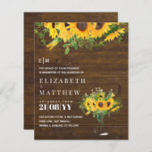 Rustikale Sonnenblumen für Hochzeitsgeschichten (Vorne/Hinten)