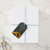 Rustikale Sonnenblumen Gastgeschenk Hochzeit Geschenkanhänger (Mit Garn)