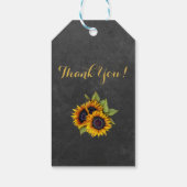 Rustikale Sonnenblumen Gastgeschenk Hochzeit Geschenkanhänger (Rückseite)