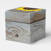 Rustikale Sonnenblumen-Gastgeschenk Hochzeit Geschenkschachtel (Vorderseite)