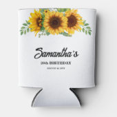Rustikale Sonnenblumen-Geburtstagsfeier Dosenkühler (Vorderseite)