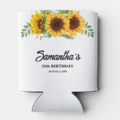 Rustikale Sonnenblumen-Geburtstagsfeier Dosenkühler (Rückseite)
