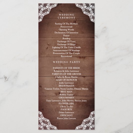 Rustikale Sonnenblumen Gipskraut Lights Wedding Programm (Rückseite)