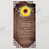 Rustikale Sonnenblumen Gipskraut Lights Wedding Programm (Vorne/Hinten)
