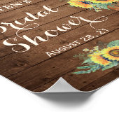 Rustikale Sonnenblumen Girl Boots Lights Brautpart Poster (Ecke)