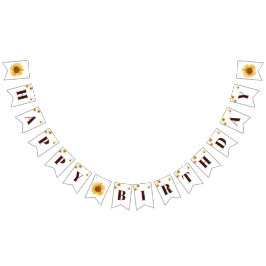 Rustikale Sonnenblumen Girls glücklich zum Geburts Wimpelkette