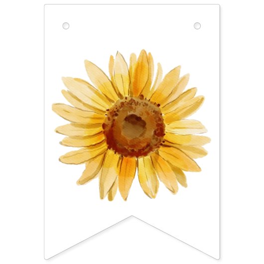 Rustikale Sonnenblumen Girls glücklich zum Geburts Wimpelkette (Erste Fahne)