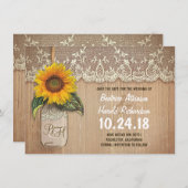 Rustikale Sonnenblumen-Glas speichern Sie das Datu Save The Date (Vorne/Hinten)