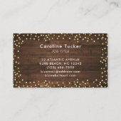 Rustikale Sonnenblumen Gold Dots Boutique Visitenkarte (Rückseite)