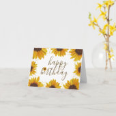 Rustikale Sonnenblumen Gold Dots Happy Birthday Hi Karte (Gelbe Blume)