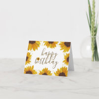 Rustikale Sonnenblumen Gold Dots Happy Birthday Hi