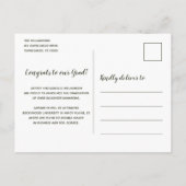 Rustikale Sonnenblumen Grün und Gold Foto Abschlus Ankündigungspostkarte (Rückseite)