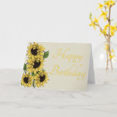 Rustikale Sonnenblumen Happy Birthday Card Karte (Gelbe Blume)