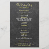 Rustikale Sonnenblumen HAUSHALT Hochzeitsprogramm (Rückseite)