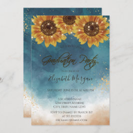 Rustikale Sonnenblumen, helle Abschluss Einladung