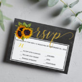 rustikale Sonnenblumen Herbst Hochzeitsskript uAwg RSVP Karte