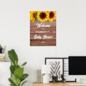Rustikale Sonnenblumen-Herbst-Willkommens-Baby-Par Poster (Heimbüro)