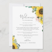 Rustikale Sonnenblumen Hochzeit Begrüßungsbrief To (Vorderseite)