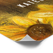 Rustikale Sonnenblumen Hochzeit Bitte unterschreib Poster (Ecke)