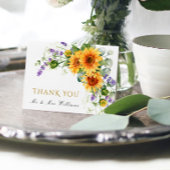Rustikale Sonnenblumen Hochzeit Danke Karte