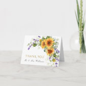 Rustikale Sonnenblumen Hochzeit Danke Karte (Vorderseite)