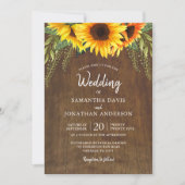 Rustikale Sonnenblumen | Hochzeit Einladung (Vorderseite)