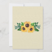 Rustikale Sonnenblumen Hochzeit Einladung (Rückseite)