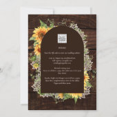 Rustikale Sonnenblumen Hochzeit Einladung QR Code  (Rückseite)