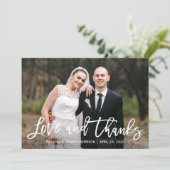 Rustikale Sonnenblumen Hochzeit Foto Vielen Dank Dankeskarte (Stehend Vorderseite)