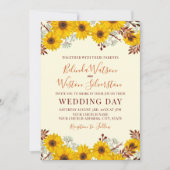 Rustikale Sonnenblumen Hochzeit im Herbst Einladun Einladung (Vorderseite)