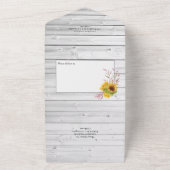 Rustikale Sonnenblumen-Hochzeit in einer I All In One Einladung (Außenbereich)