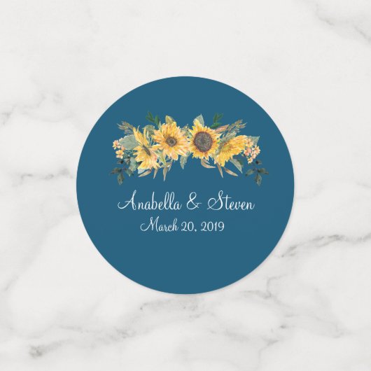 Rustikale Sonnenblumen-Hochzeit individuell angepa Konfetti (Klein Vorderseite)