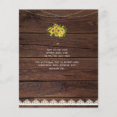 Rustikale Sonnenblumen Hochzeit mit niedrigem Budg Flyer (Hinten)