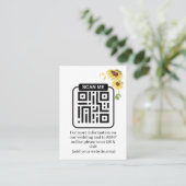 Rustikale Sonnenblumen-Hochzeit QR-Code RSVP Begleitkarte (Stehend Vorderseite)