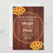 Rustikale Sonnenblumen-Hochzeit Save The Date (Vorderseite)