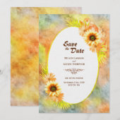 Rustikale Sonnenblumen-Hochzeit Save The Date (Vorne/Hinten)