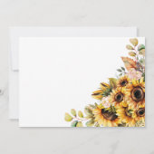 Rustikale Sonnenblumen-Hochzeit Save The Date (Rückseite)