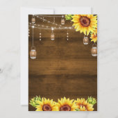 Rustikale Sonnenblumen-Hochzeit "Save the Date" Einladung (Rückseite)