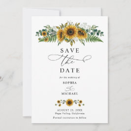 Rustikale Sonnenblumen-Hochzeit - Save-the-Date Einladung