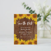 Rustikale Sonnenblumen | Hochzeit Save the Date Postkarte (Stehend Vorderseite)