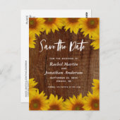 Rustikale Sonnenblumen | Hochzeit Save the Date Postkarte (Vorne/Hinten)
