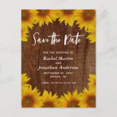 Rustikale Sonnenblumen | Hochzeit Save the Date Postkarte (Vorderseite)