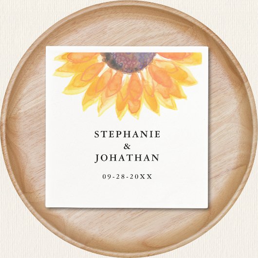 Rustikale Sonnenblumen-Hochzeit Serviette