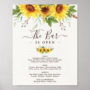 Rustikale Sonnenblumen Hochzeiten Bar Signature Dr Poster